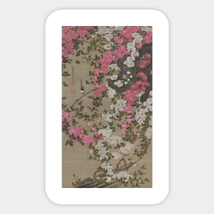 Ito Jakuchu: Roses and Small Bird (Bara Shokin-zu) Sticker